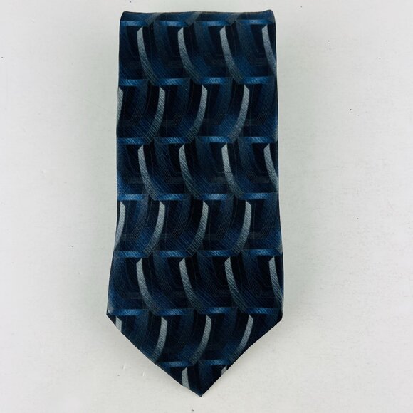 Stafford Blues Grays Necktie Tie 100% Imported Silk - Picture 2 of 5